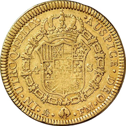 Реверс монеты - 4 эскудо 1772 года Mo FM - цена золотой монеты - Мексика, Карл III