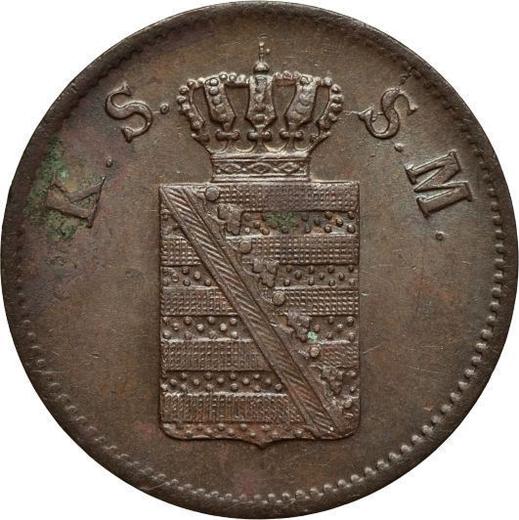 Аверс монеты - 1 пфенниг 1849 года F - цена  монеты - Саксония, Фридрих Август II
