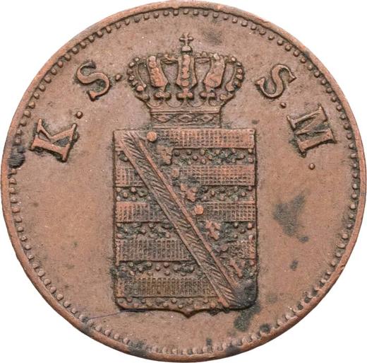 Аверс монеты - 1 пфенниг 1847 года F - цена  монеты - Саксония-Альбертина, Фридрих Август II