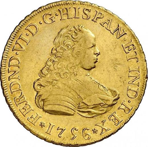 Аверс монеты - 4 эскудо 1756 года Mo MM - цена золотой монеты - Мексика, Фердинанд VI