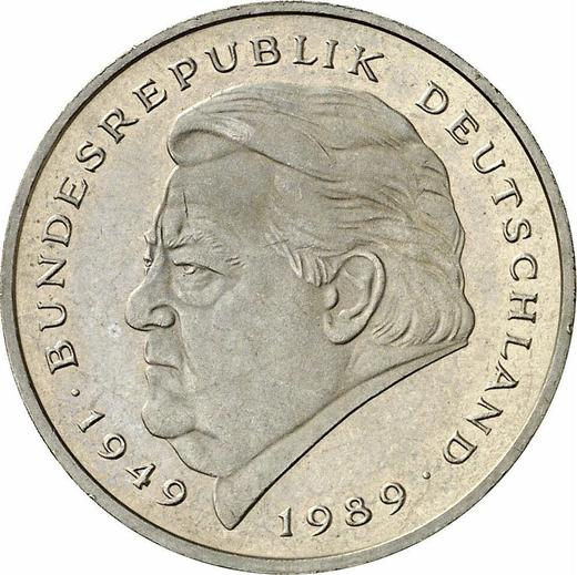 Anverso 2 marcos 1994 J "Franz Josef Strauß" - valor de la moneda  - Alemania, RFA