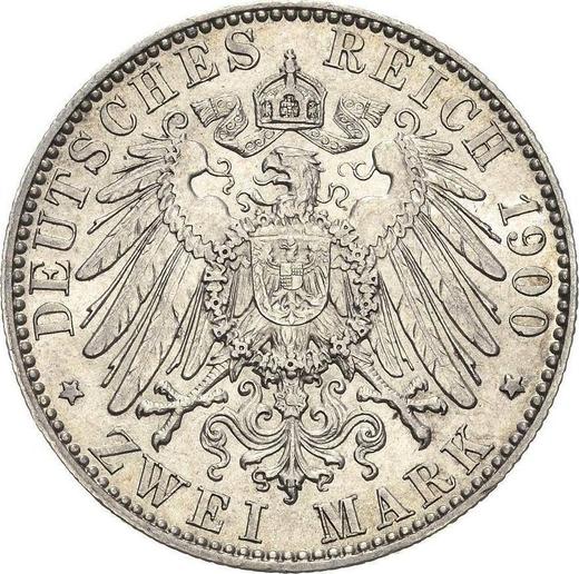 Reverso 2 marcos 1900 E "Sajonia" - valor de la moneda de plata - Alemania, Imperio alemán