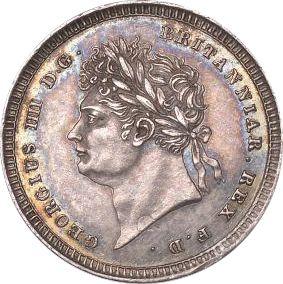 Anverso 2 peniques 1823 "Maundy" - valor de la moneda de plata - Gran Bretaña, Jorge IV