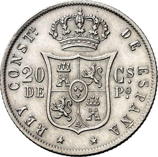Rewers monety - 20 centavos 1885 - cena srebrnej monety - Filipiny, Alfons XII
