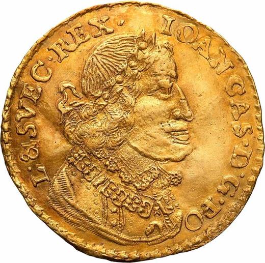 Аверс монеты - Дукат 1651 года CG "Портрет в венке" - цена золотой монеты - Польша, Ян II Казимир