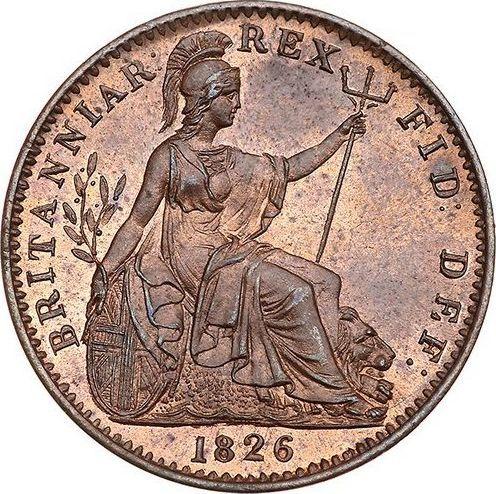 Reverso Farthing 1826 "Tipo 1821-1826" - valor de la moneda  - Gran Bretaña, Jorge IV