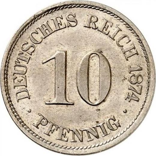 Аверс монеты - 10 пфеннигов 1874 года A "Тип 1873-1889" - цена  монеты - Германия, Германская Империя