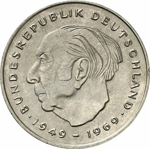 Аверс монеты - 2 марки 1981 года F "Теодор Хойс" - цена  монеты - Германия, ФРГ