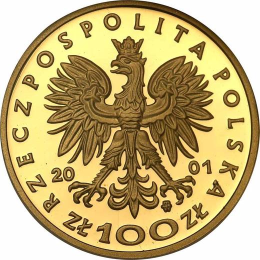 Awers monety - 100 złotych 2001 MV ET "Jan III Sobieski" - cena złotej monety - Polska, III RP po denominacji