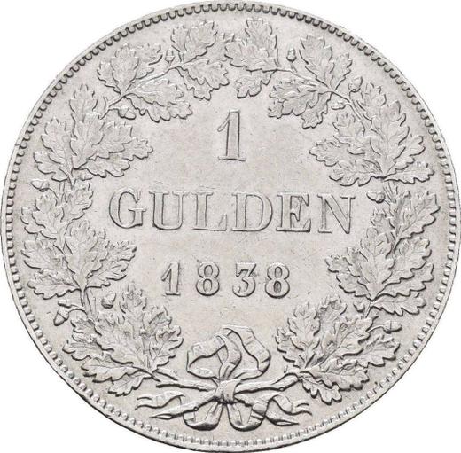 Реверс монеты - 1 гульден 1838 года "Тип 1838-1856" - цена серебряной монеты - Вюртемберг, Вильгельм I