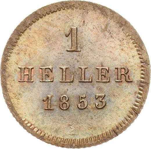 Rewers monety - 1 halerz 1853 - cena  monety - Bawaria, Maksymilian II