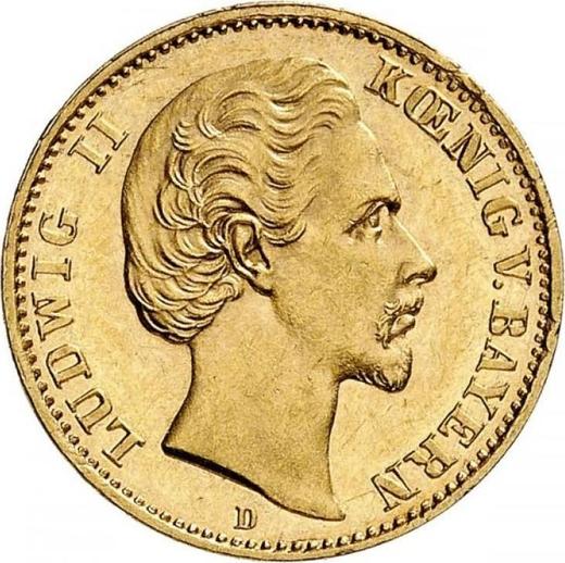Аверс монеты - 10 марок 1878 года D "Бавария" - цена золотой монеты - Германия, Германская Империя