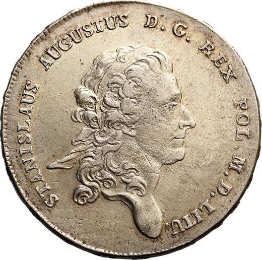 Аверс монеты - Талер 1775 года EB LITU - цена серебряной монеты - Польша, Станислав II Август