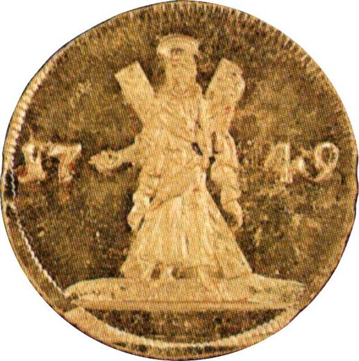 Rewers monety - Podwójny czerwoniec (2 dukaty) 1749 "Święty Andrzej na rewersie" Nowe bicie - cena złotej monety - Rosja, Elżbieta Piotrowna
