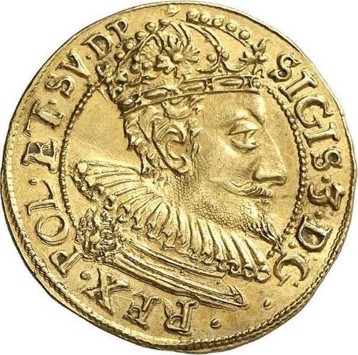 Аверс монеты - Дукат 1610 года FB "Гданьск" - цена золотой монеты - Польша, Сигизмунд III Ваза