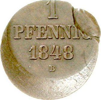 Reverso 1 Pfennig 1845-1851 Desplazamiento del sello - valor de la moneda  - Hannover, Ernesto Augusto 