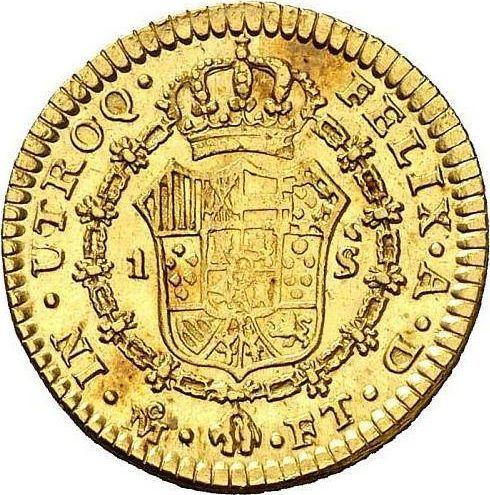 Реверс монеты - 1 эскудо 1801 года Mo FT - цена золотой монеты - Мексика, Карл IV
