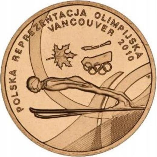 Реверс монеты - 2 злотых 2010 года MW ET "Польская сборная на XXI Олимпийских играх - Ванкувер 2010" - цена  монеты - Польша, III Республика после деноминации