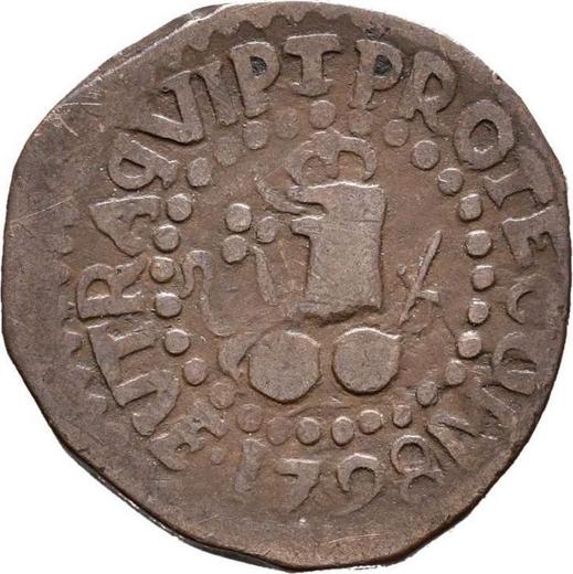 Реверс монеты - 1 куарто 1798 года M - цена  монеты - Филиппины, Карл IV