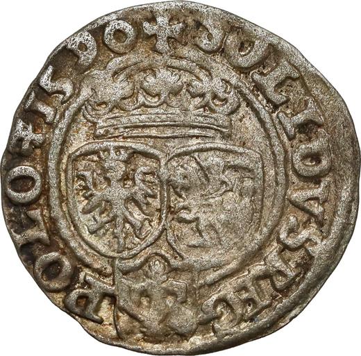 Реверс монеты - Шеляг 1590 года ID "Олькушский монетный двор" - цена серебряной монеты - Польша, Сигизмунд III Ваза