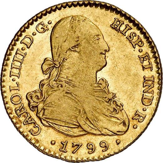 Аверс монеты - 2 эскудо 1799 года S CN - цена золотой монеты - Испания, Карл IV