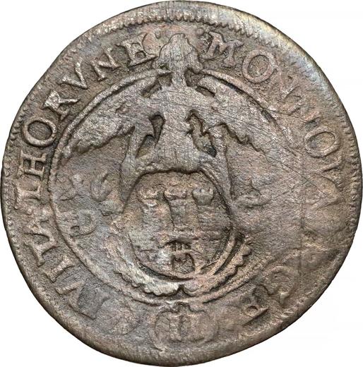 Reverso 2 Groszy (Dwugrosz) 1651 HDL "Toruń" Marco redondo - valor de la moneda de plata - Polonia, Juan II Casimiro