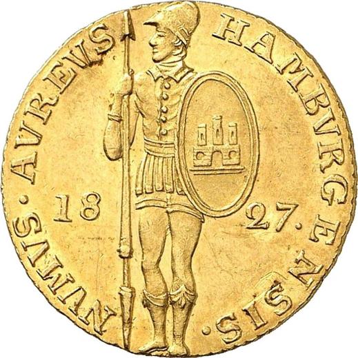 Аверс монеты - Дукат 1827 года - цена  монеты - Гамбург, Вольный город