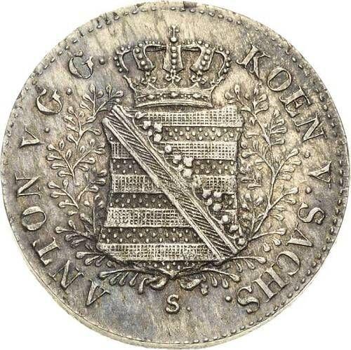 Obverse 1/12 Thaler 1827 S - Silver Coin Value - Saxony-Albertine, Anthony