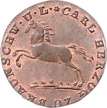 Аверс монеты - 1 пфенниг 1824 года CvC - цена  монеты - Брауншвейг-Вольфенбюттель, Карл II