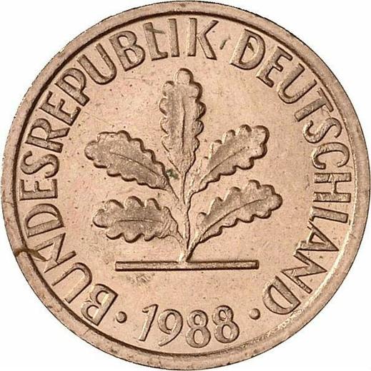 Reverso 1 Pfennig 1988 F - valor de la moneda  - Alemania, RFA