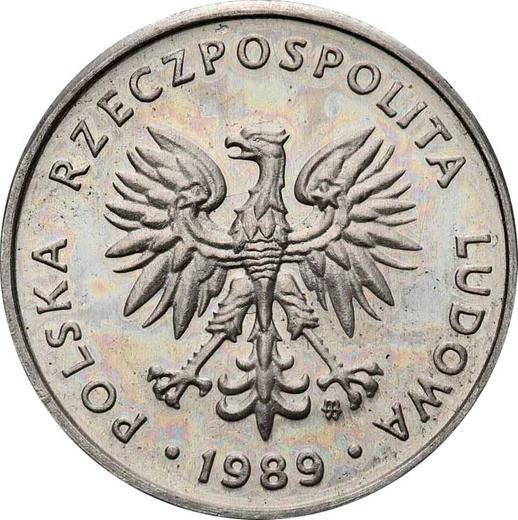 Аверс монеты - Пробные 5 злотых 1989 года MW Алюминий - цена  монеты - Польша, Народная Республика