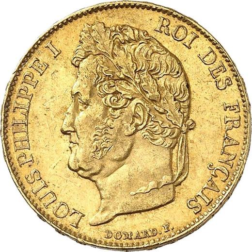 Anverso 20 francos 1837 A "Tipo 1832-1848" París - valor de la moneda de oro - Francia, Luis Felipe I