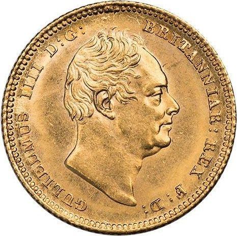 Anverso Medio soberano 1836 "Tamaño grande (19 mm)" - valor de la moneda de oro - Gran Bretaña, Guillermo IV