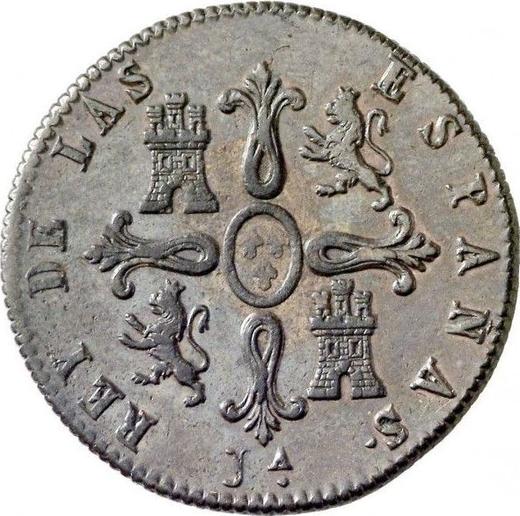 Reverso 8 maravedíes 1823 Ja "Tipo 1822-1823" - valor de la moneda  - España, Fernando VII