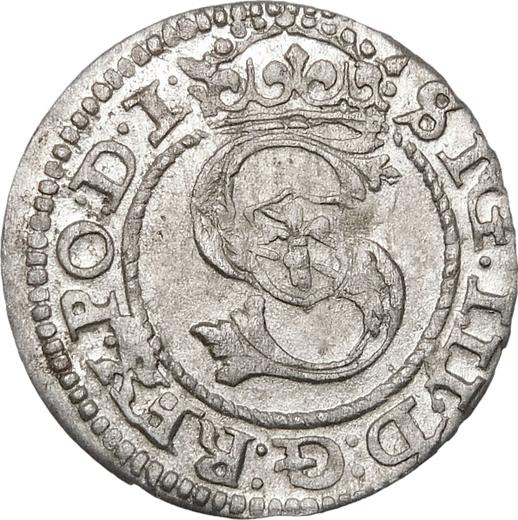 Аверс монеты - Шеляг 1588 года "Рига" - цена серебряной монеты - Польша, Сигизмунд III Ваза