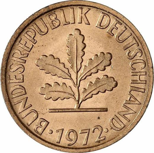 Reverso 2 Pfennige 1972 G - valor de la moneda  - Alemania, RFA
