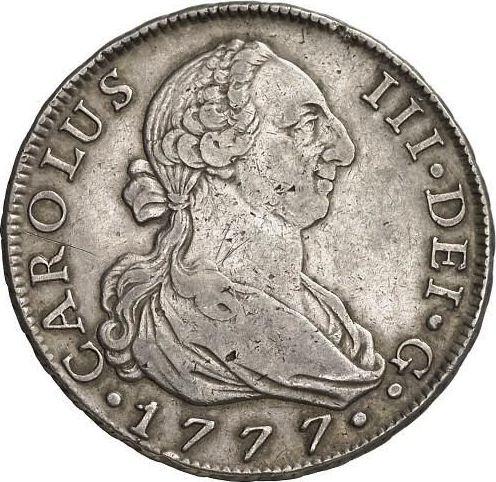 Obverse 8 Reales 1777 M PJ - Spain, Charles III