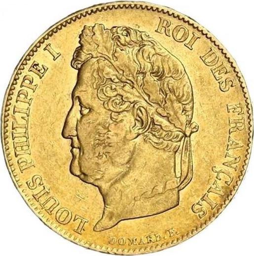 Obverse 20 Francs 1834 B "Type 1832-1848" Rouen - France, Louis Philippe I
