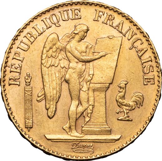 Awers monety - 20 franków 1898 A "Typ 1871-1898" Paryż - cena złotej monety - Francja, III Republika