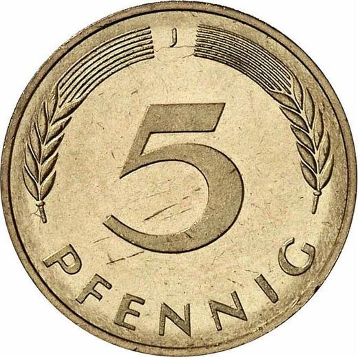 Аверс монеты - 5 пфеннигов 1982 года J - цена  монеты - Германия, ФРГ