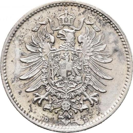 Rewers monety - 1 marka 1876 D "Typ 1873-1887" - cena srebrnej monety - Niemcy, Cesarstwo Niemieckie