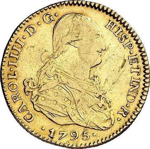 Awers monety - 2 escudo 1795 PTS PP - cena złotej monety - Boliwia, Karol IV
