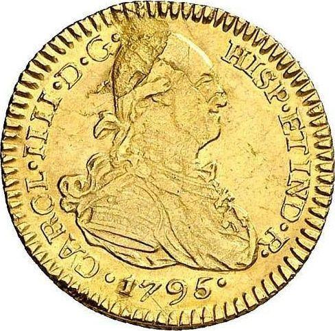 Awers monety - 1 escudo 1795 PTS PP - cena złotej monety - Boliwia, Karol IV