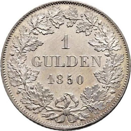 Реверс монеты - 1 гульден 1850 года - цена серебряной монеты - Вюртемберг, Вильгельм I