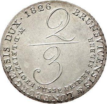 Rewers monety - 2/3 talara 1826 C "Typ 1822-1829" - cena srebrnej monety - Hanower, Jerzy IV