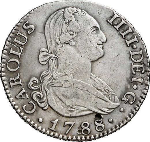 Awers monety - 2 reales 1788 M MF - cena srebrnej monety - Hiszpania, Karol IV