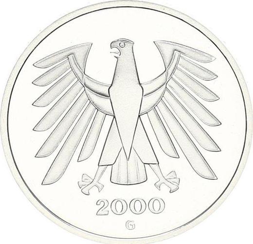 Reverso 5 marcos 2000 G - valor de la moneda  - Alemania, RFA