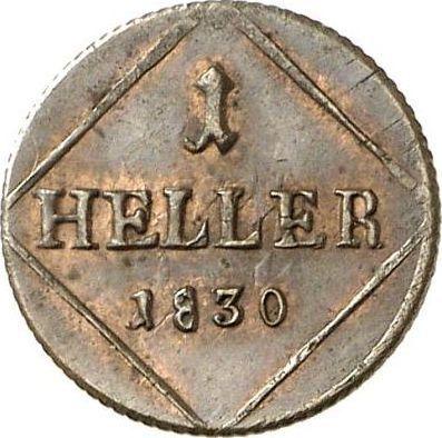 Rewers monety - 1 halerz 1830 - cena  monety - Bawaria, Ludwik I