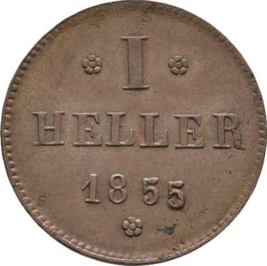 Реверс монеты - Геллер 1855 года - цена  монеты - Гессен-Дармштадт, Людвиг III