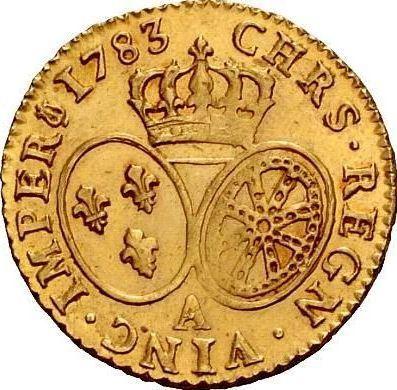 Реверс монеты - Луидор 1783 года A Париж - цена золотой монеты - Франция, Людовик XVI